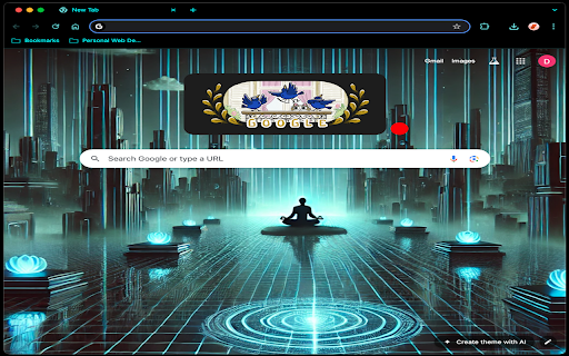 Minimalistic Tron Style Theme with Custom New Tab  from Chrome web store to be run with OffiDocs Chromium online