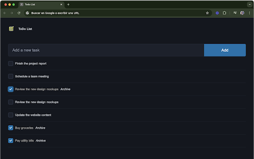Minimalist ToDo List  from Chrome web store to be run with OffiDocs Chromium online
