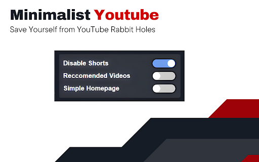 Minimalist YouTube  from Chrome web store to be run with OffiDocs Chromium online