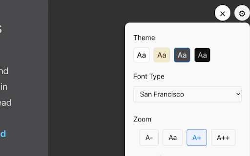 Minimal Reader Mode  from Chrome web store to be run with OffiDocs Chromium online
