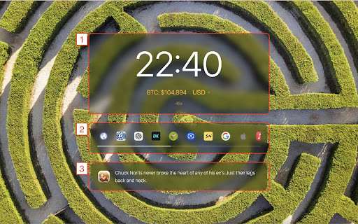 Minimal Tab with Bitcoin price and bookmarks  from Chrome web store to be run with OffiDocs Chromium online