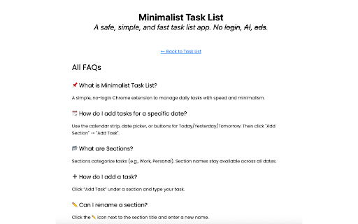 Minimal Task List  from Chrome web store to be run with OffiDocs Chromium online