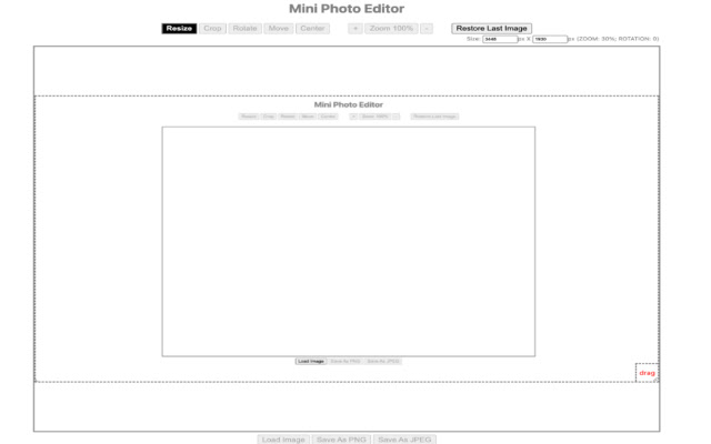 Mini Photo Editor  from Chrome web store to be run with OffiDocs Chromium online