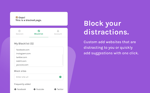 Mini Pomodoro Blocker  from Chrome web store to be run with OffiDocs Chromium online