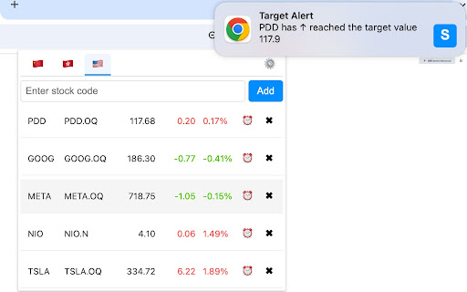 Mini Stock Viewer  from Chrome web store to be run with OffiDocs Chromium online