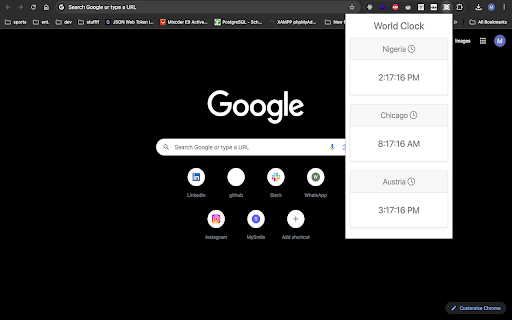 Mini World Clock  from Chrome web store to be run with OffiDocs Chromium online