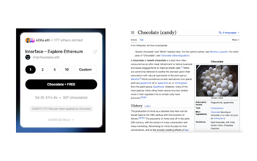 Mint to Chocolate  from Chrome web store to be run with OffiDocs Chromium online