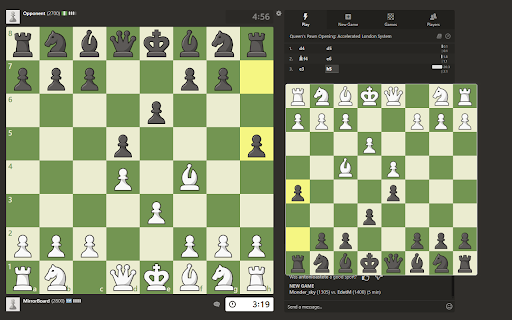 MirrorBoard for chess.com  from Chrome web store to be run with OffiDocs Chromium online