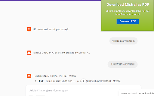 Mistral2Pdf Convert Mistral AI to PDF  from Chrome web store to be run with OffiDocs Chromium online