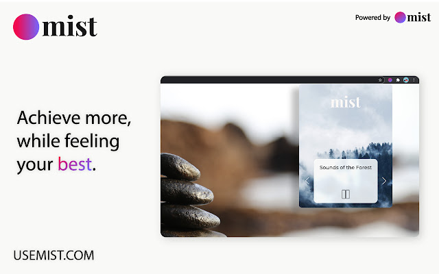 Mist: The way to be mindful for busy people.  from Chrome web store to be run with OffiDocs Chromium online