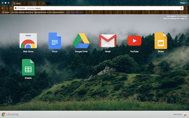Misty Landscape Theme  from Chrome web store to be run with OffiDocs Chromium online