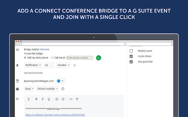 Mitel Connect  from Chrome web store to be run with OffiDocs Chromium online