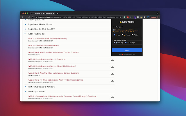 MITX Notes  from Chrome web store to be run with OffiDocs Chromium online