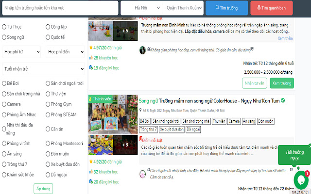 Mầm non quận Long Biên, Hà Nội KiddiHub  from Chrome web store to be run with OffiDocs Chromium online