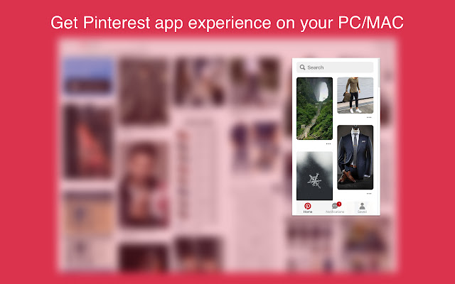 Mobile Pinterest for PC/MAC  from Chrome web store to be run with OffiDocs Chromium online