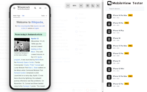 Mobile View Tester: Responsive Web Design Tool  from Chrome web store to be run with OffiDocs Chromium online