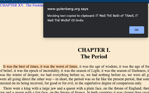 Mocking Text Generator  from Chrome web store to be run with OffiDocs Chromium online