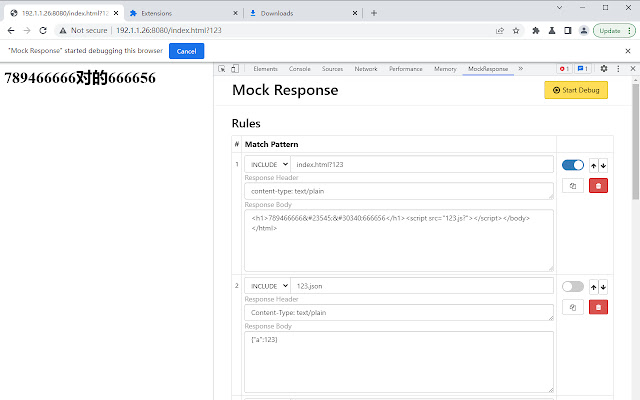 Mock Response  from Chrome web store to be run with OffiDocs Chromium online