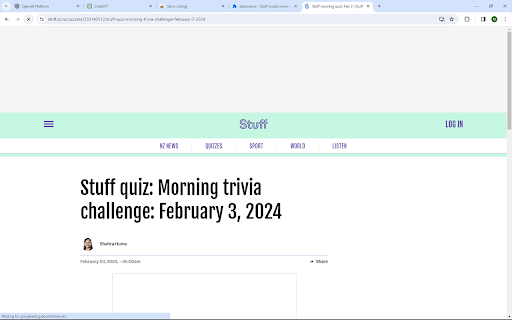 Modal Remover for Stuff Quiz  from Chrome web store to be run with OffiDocs Chromium online