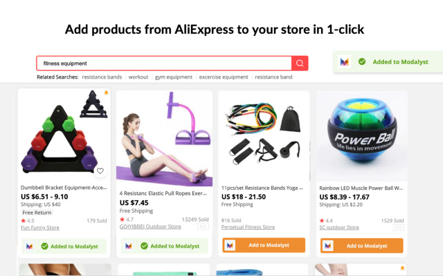 Modalyst AliExpress Dropshipping Partner  from Chrome web store to be run with OffiDocs Chromium online