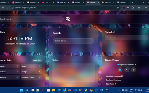 Modern Glass Widget Theme X Evolution  from Chrome web store to be run with OffiDocs Chromium online