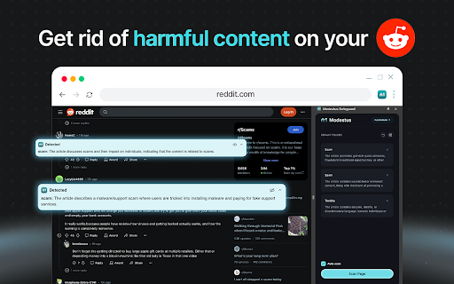 Modestus Safeguard  from Chrome web store to be run with OffiDocs Chromium online