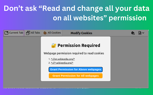 modifyCookie advanced cookie editor  from Chrome web store to be run with OffiDocs Chromium online