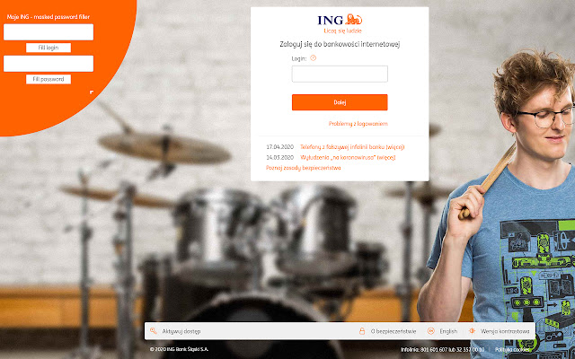Moje ING masked password filler  from Chrome web store to be run with OffiDocs Chromium online