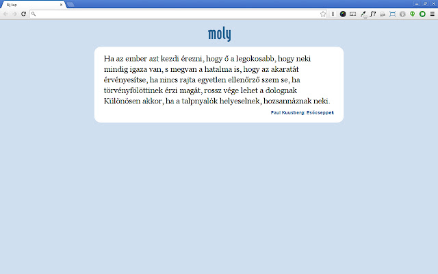Moly idézet  from Chrome web store to be run with OffiDocs Chromium online