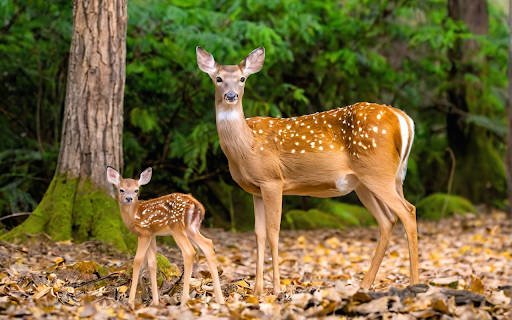 Mom and baby deer  from Chrome web store to be run with OffiDocs Chromium online