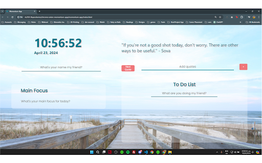 Momentum App  from Chrome web store to be run with OffiDocs Chromium online