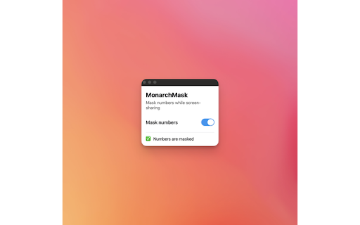 MonarchMask  from Chrome web store to be run with OffiDocs Chromium online