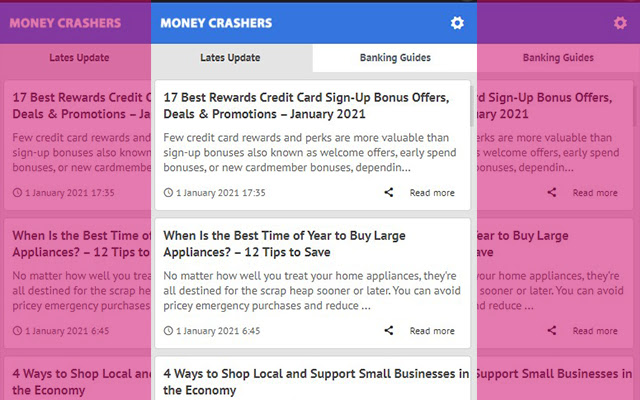 Money Crashers Latest News Update  from Chrome web store to be run with OffiDocs Chromium online