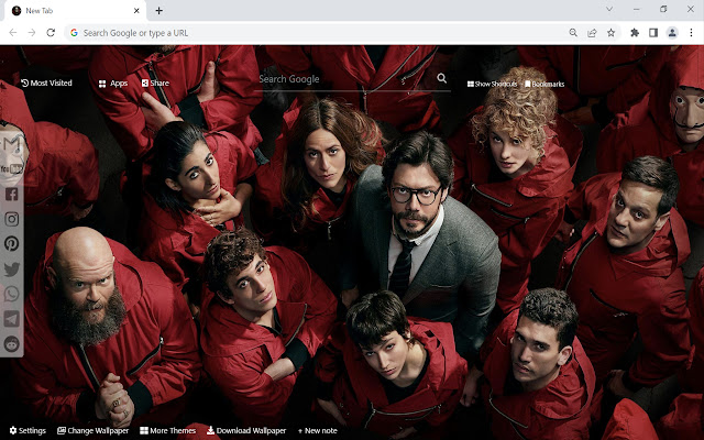 Money Heist Wallpaper  from Chrome web store to be run with OffiDocs Chromium online