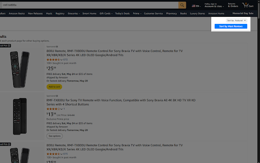 Mongoose Amazon Review Sorter  from Chrome web store to be run with OffiDocs Chromium online