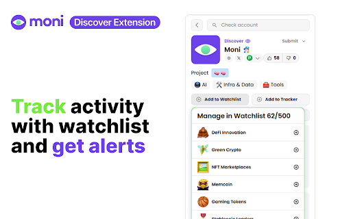 Moni Discover Social Checker  from Chrome web store to be run with OffiDocs Chromium online