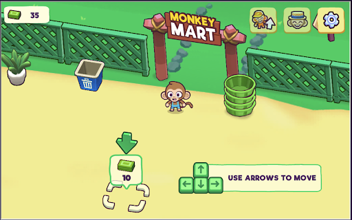 Monkey Mart Poki Game  from Chrome web store to be run with OffiDocs Chromium online