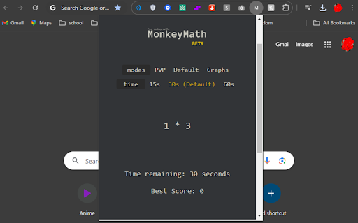 MonkeyMath  from Chrome web store to be run with OffiDocs Chromium online