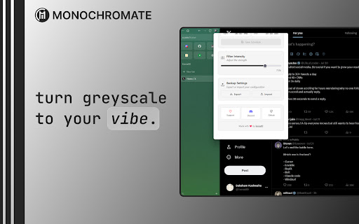 Monochromate The Best Greyscale Extension  from Chrome web store to be run with OffiDocs Chromium online