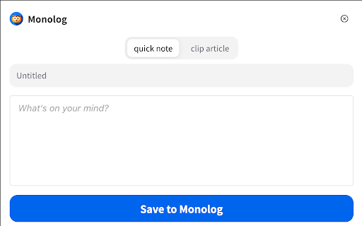Monolog Assistant  from Chrome web store to be run with OffiDocs Chromium online