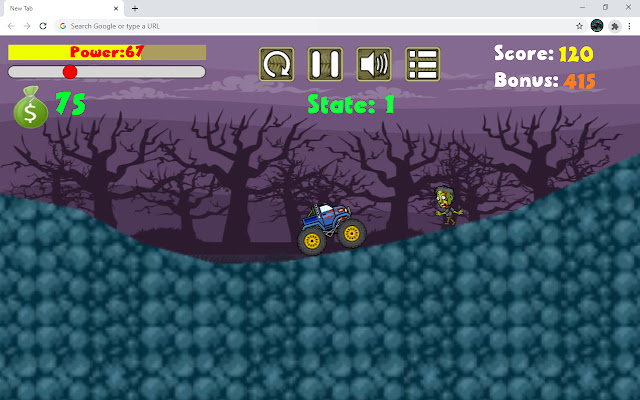 Monster Truck vs Zombie Game  from Chrome web store to be run with OffiDocs Chromium online