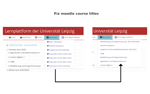 Moodle Course Title Fixer  from Chrome web store to be run with OffiDocs Chromium online