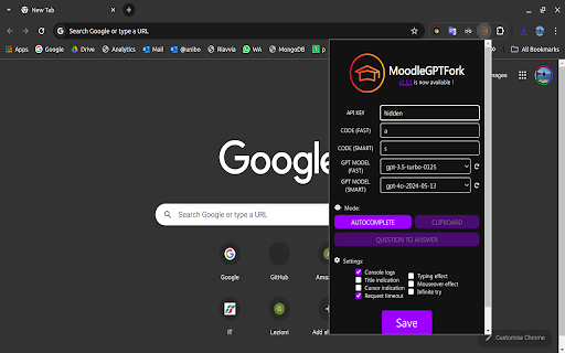 MoodleGPTFork  from Chrome web store to be run with OffiDocs Chromium online