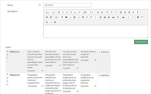 Moodle Rubric Importer  from Chrome web store to be run with OffiDocs Chromium online