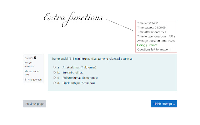 Moodle timer extension  from Chrome web store to be run with OffiDocs Chromium online