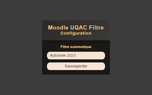 Moodle UQAC Filter  from Chrome web store to be run with OffiDocs Chromium online