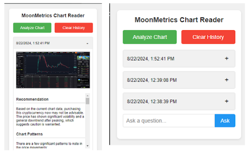 MoonMetrics  from Chrome web store to be run with OffiDocs Chromium online