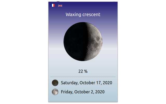 Moon phase  from Chrome web store to be run with OffiDocs Chromium online