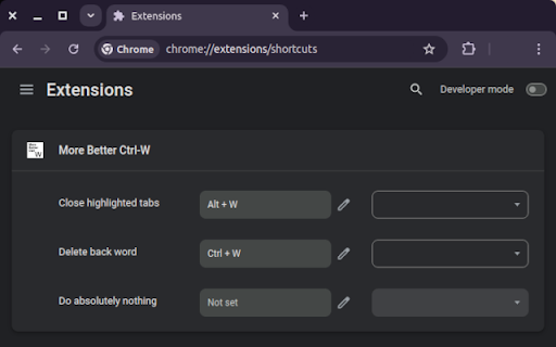 More Better Ctrl W  from Chrome web store to be run with OffiDocs Chromium online