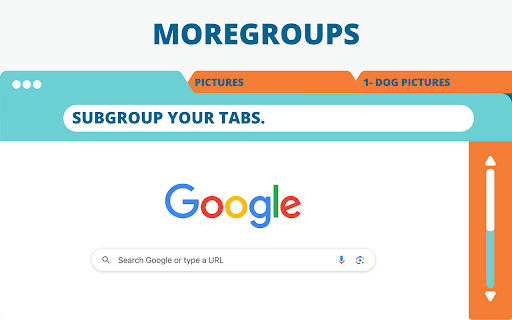 MoreGroups subgroup your tabs  from Chrome web store to be run with OffiDocs Chromium online